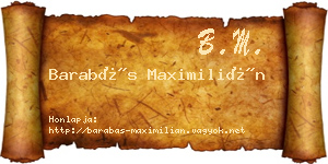 Barabás Maximilián névjegykártya